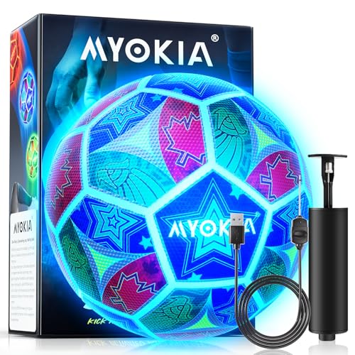 MYOKIA Rechargeable Size 5 Glow-in-Dark Soccer Ball