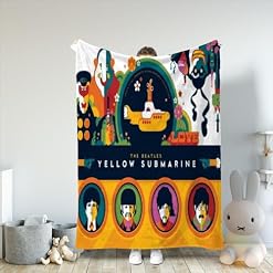 AMNOOL Couverture 3D The Beatles Ultra Douce en Micro Polaire Douce et Chaude,Couverture imprimée numériquement,Couverture en Flanelle,Cadeau d’anniversaire de Noël 180x200cm - Les Beatles, Paul McCartney, John Lennon, RIngo Starr, George Harrison