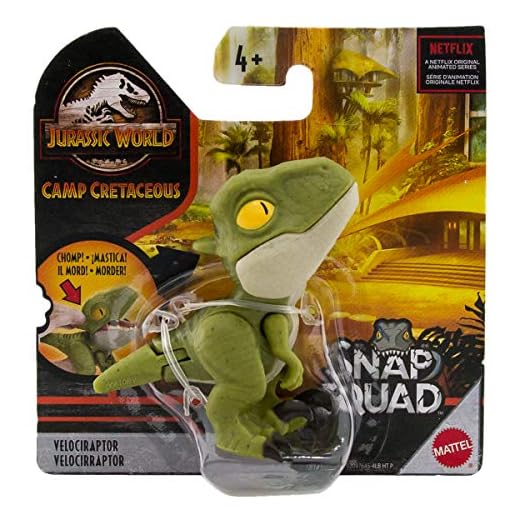 Jurassic World Toys Camp Cretaceous Snap Squad Green Velociraptor Figure