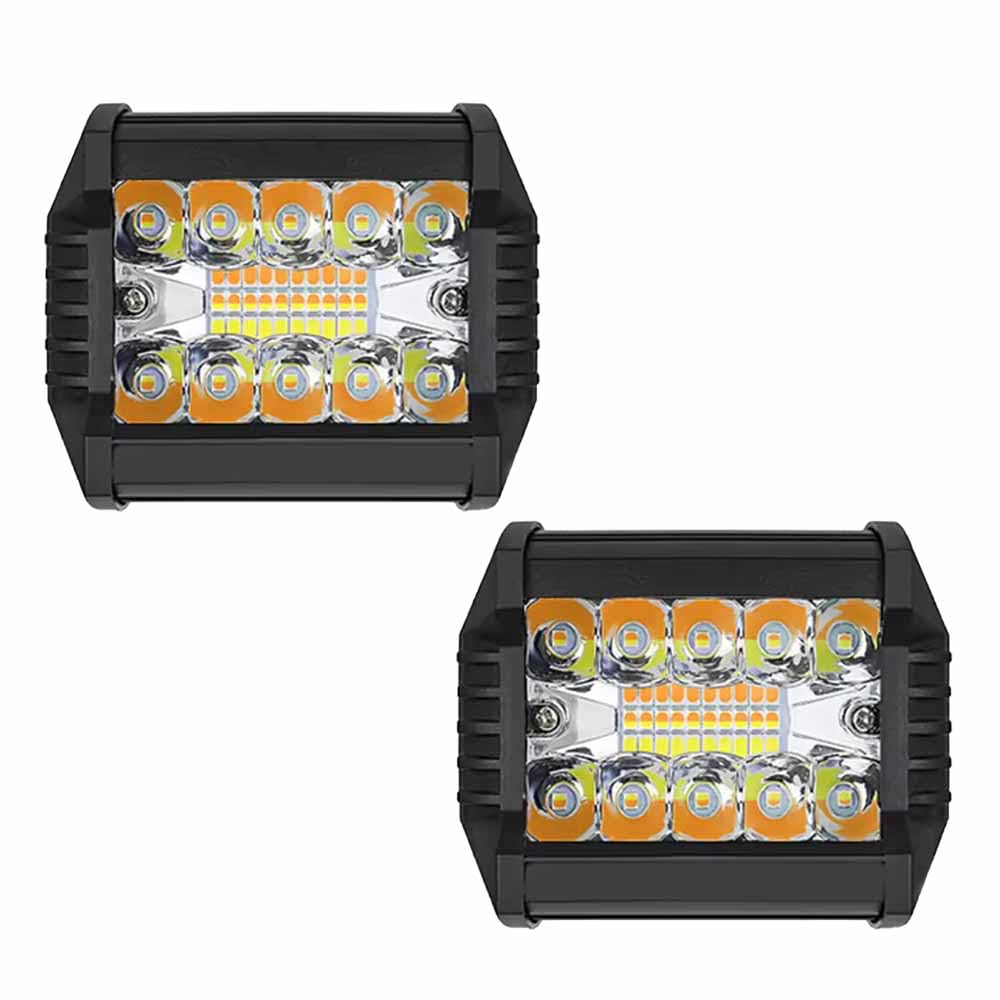 Universal 60W 4 Inch LED Auxiliary Fog Lights, Amber White Dual Color Driving Light with 3 Strobe Flash Modes, Memory Function, IP67 Waterproof Spot Flood Beam, Pack of 2-image-36
