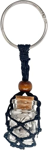 Llavero de cristal hecho a mano, botella de deseos de cristales naturales, bolsa de cuerda, protección Fengshui con encanto curativo