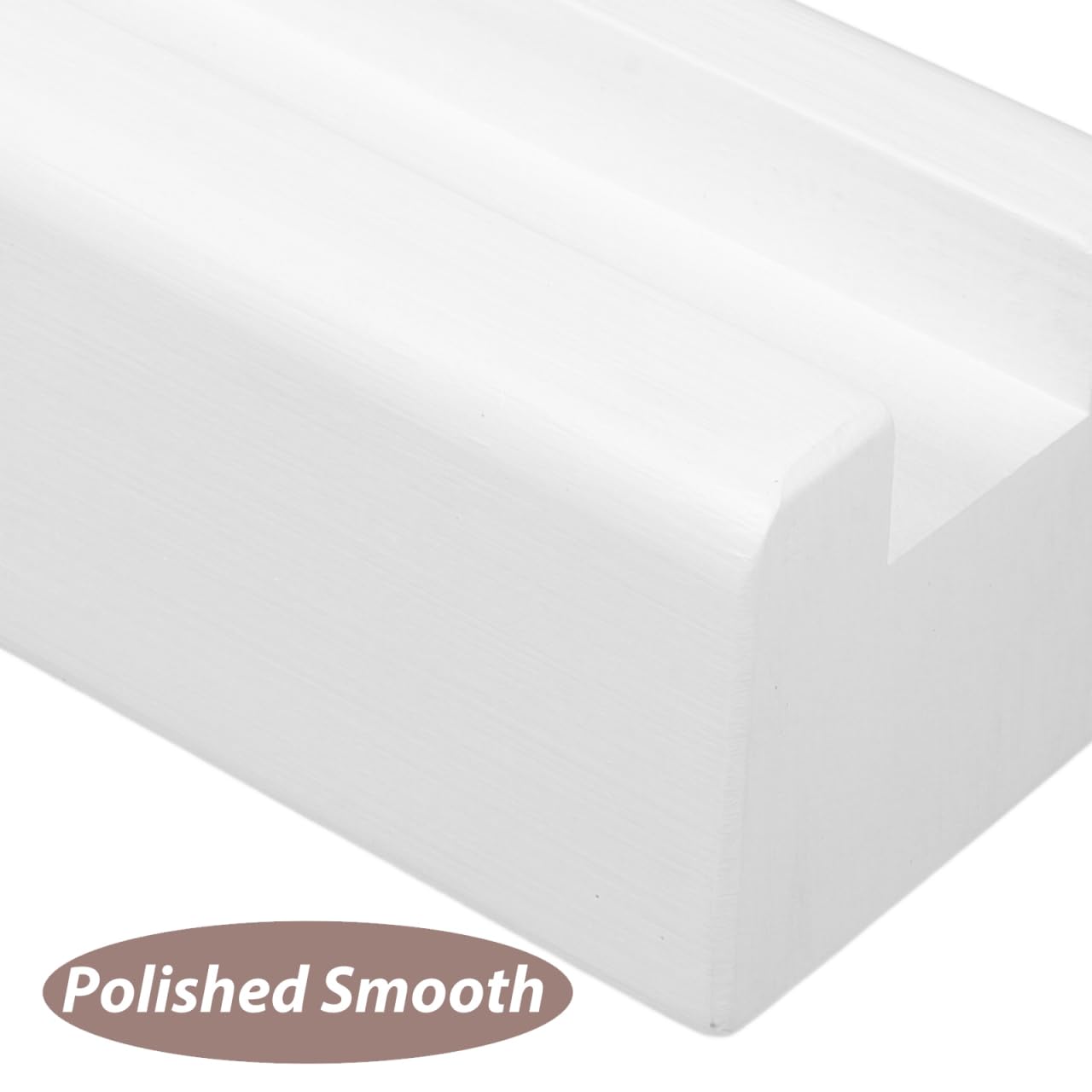 DOITOOL Support de Miroir sur Pied en Bois Blanc Bords Courbés, Design Moderne Élégant, Stabilité Renforcée pour Présentoir à Œuvres d'art Les Intérieurs Contemporains