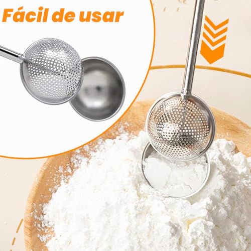 Miniatura 2 de Kievano Teezange Set De 2 Pinzas Para Té De Acero Inoxidable 304 Ø 4,5 Cm Con Mango Telescópico Infusor De Bola Para Té Suelto, Cacao, Harina Y Especias