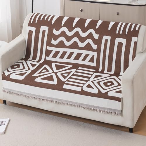 Image of HOKIPO Sofa Cover 2 Seater, 180x120 cm, Chocolate Brown