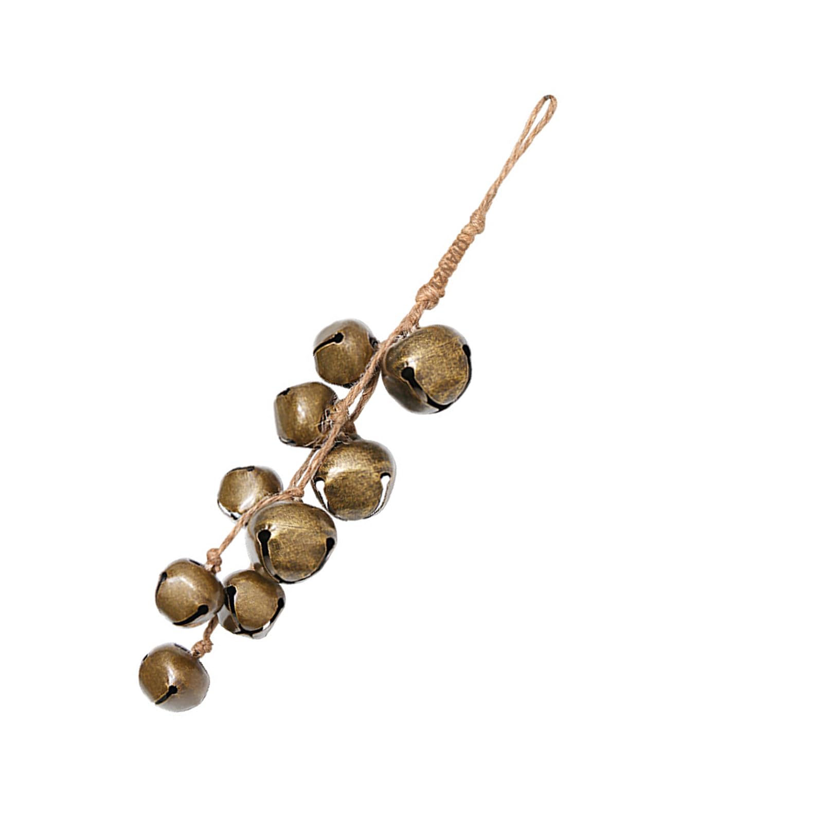 Old Iron Wall Meet Toll Rural Christmas Decoration with Grass Rope for Vacation Home Deck Elegant Traditional Holiday Suspended Bells