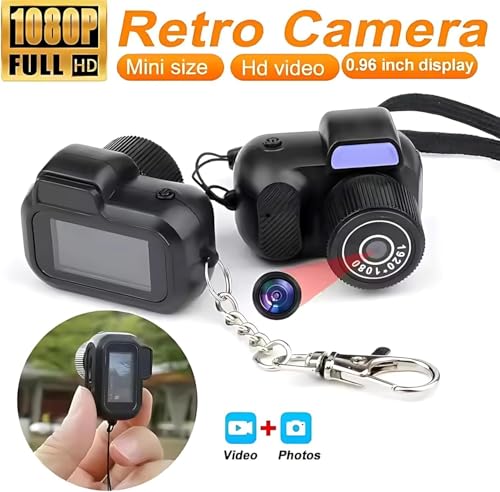 Image of BIGASUO Mini Digital 128 GB Camera, Spot Shooting, Compact, Small, LCD Display, Card, Monorreflexes, Portable Video Recorder, Operation, Keychain, Memory, Photography, Vlogging (1496) (Black, B05)