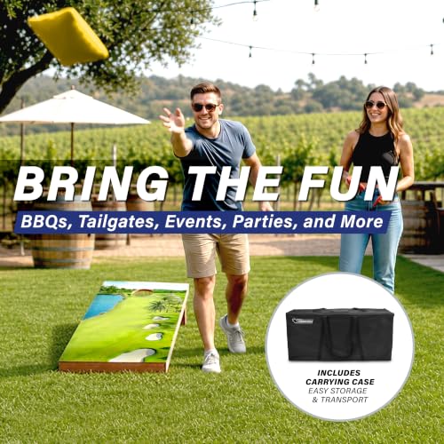 Image of GoSports 4 x 2 ft Regulation Size Wood Cornhole Boards - 10 Vintage Wood Designs (Choose Your Style)