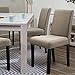 Furniwell Dining Chairs Upholstered Parson Urban Style Kitchen Living Room Side Padded Chair with Solid Wood Legs Set of 4 (Fabric, Beige)