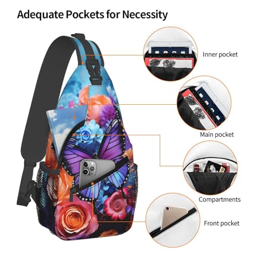 Bolso pequeño de bandolera para senderismo color flores miniatura 4