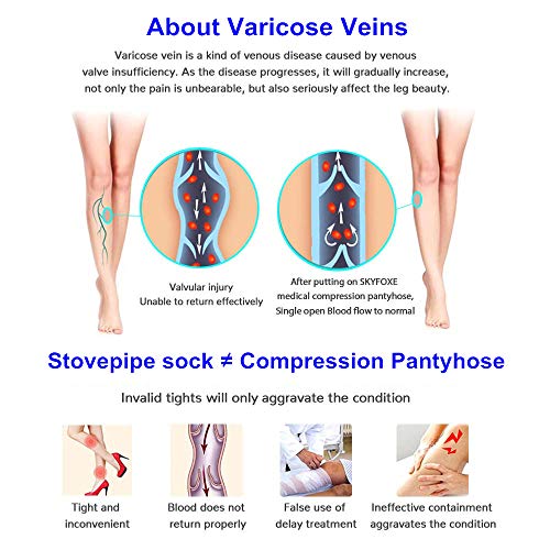 Image of Varicose Veins Compression Pantyhose Stocking 20 30 mmHg Closed Toe Support Hose