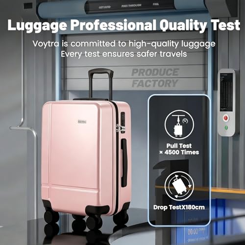 Image of 2 Piece Carry on Luggage Set, 14 inch 20 inch Hardshell Suitcase with TSA Lock & 360 Silent Spinner Wheels, Durable Lightweight for Business Travel Family Vacation, Airline Approved (Pink)