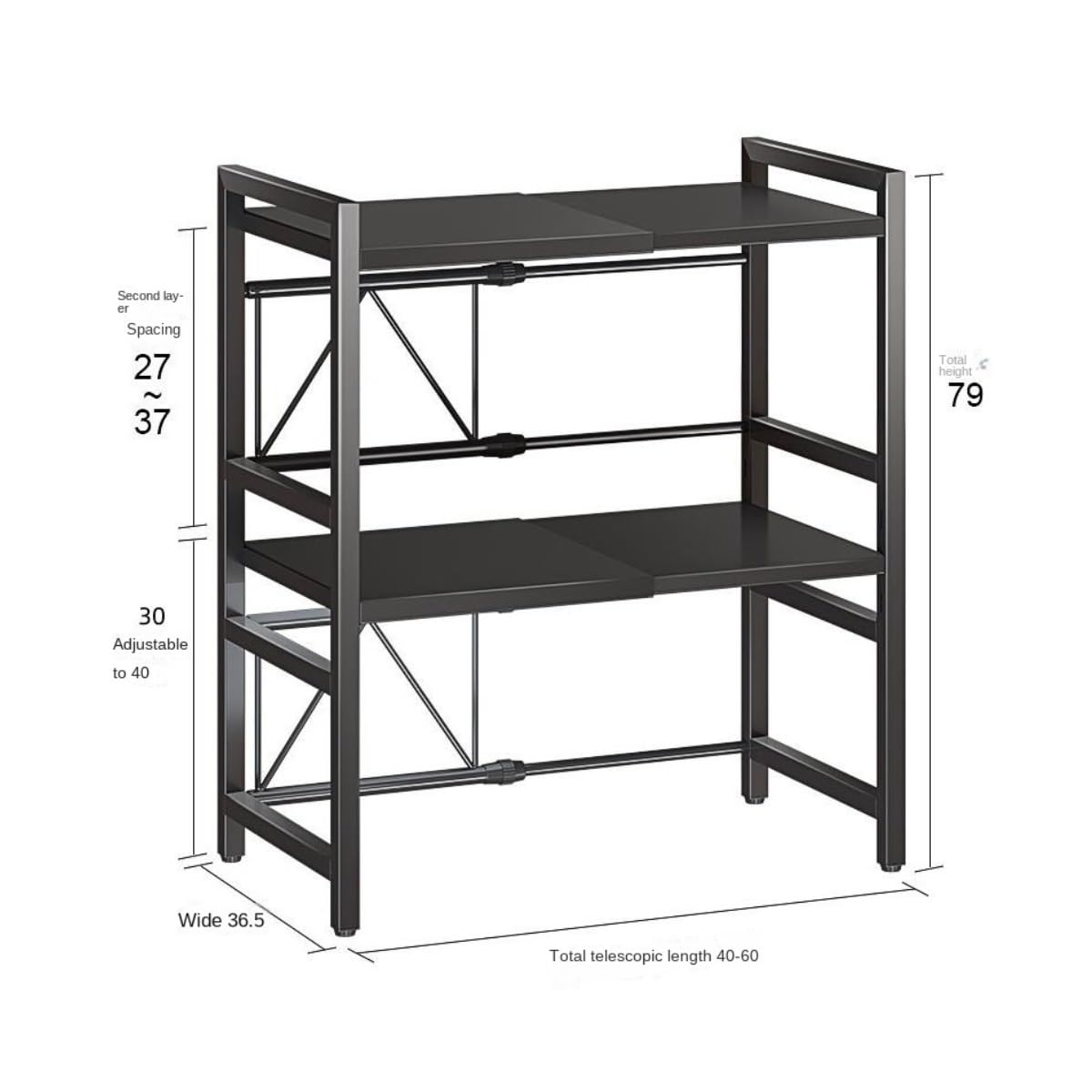 Scaffale da Cucina, Staffa di Stoccaggio for Fornello Riso da Appoggio Tavolo for Forno Domestico A Scomparsa for A Microonde Design Moderno(79cm)