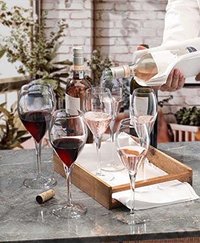 Biandeco Champagne Flutes Set Of 6, Fine Rim Crystal Champagne Glasses With Stem For Drinking Champagne, Clear Lead-Free Premium Blown Glassware #TOP2