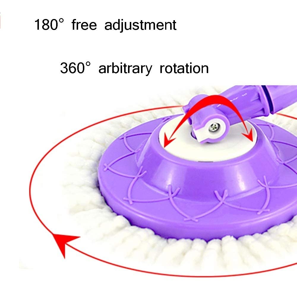 Spin Mop Bucket System Spin Mop Set mocio e secchi con ruote 2 teste mocio in microfibra Mop rotante 360° in acciaio inossidabile pulizia dei pavimenti della cucina casa Secchio Sistema pulizia pavim