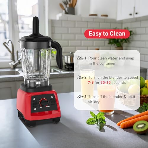 Image of JUSANTE Smoothie Blender, 1800W Countertop Professional Blender Juicer for Kitchen Ice Crusher or Juice, Milkshake, Dessert