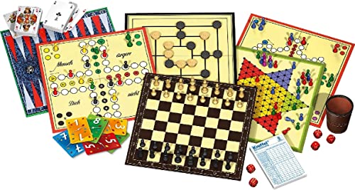 Schmidt Spiele 49125 Die Große Spielesammlung, alle Spielfiguren aus Holz