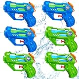 Doviden Water Guns for Kids - 6 Pack Mini Squirt Water Gun with Trigger Small Water Pistol Blaster Toys for Boys Girls Toddlers Summer Toys Outdoor Swimming Pool Beach Water Fighting