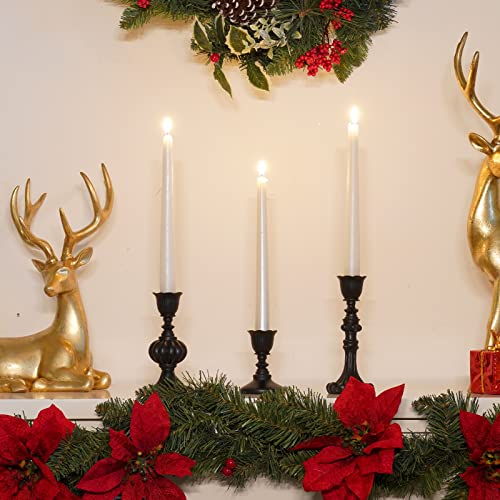 Candle Stick Candle Holder Set - Black Candlestick Holder Modern Home Decor For Coffee Table For Kwanzaa Easter Valentines Halloween Centerpiece Dinning Room Wedding Set Of 3 Guichifun #TOP4