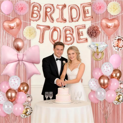 Image of Rose Gold Bachelorette Party Decorations,Bride To Be Bridal Shower Balloons