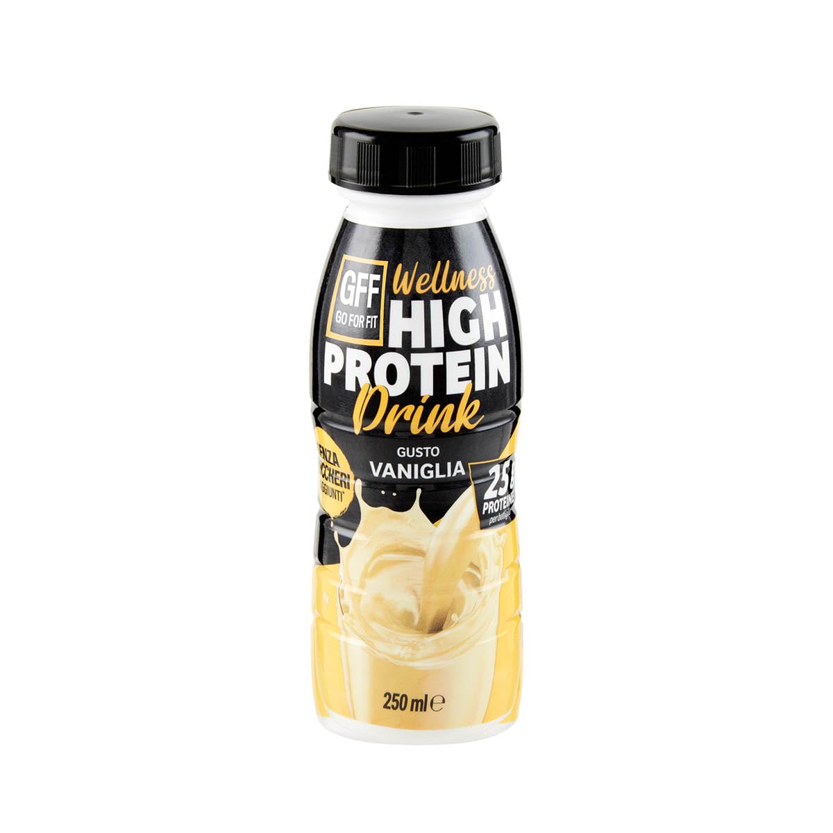 GFF GO FOR FIT GFF Go For Fit | Drink Proteico Gusto Vaniglia, Bevanda a Base di Proteine del Latte, Basso Contenuto di Grassi e Senza Zuccheri Aggiunti, 12 x 250ml