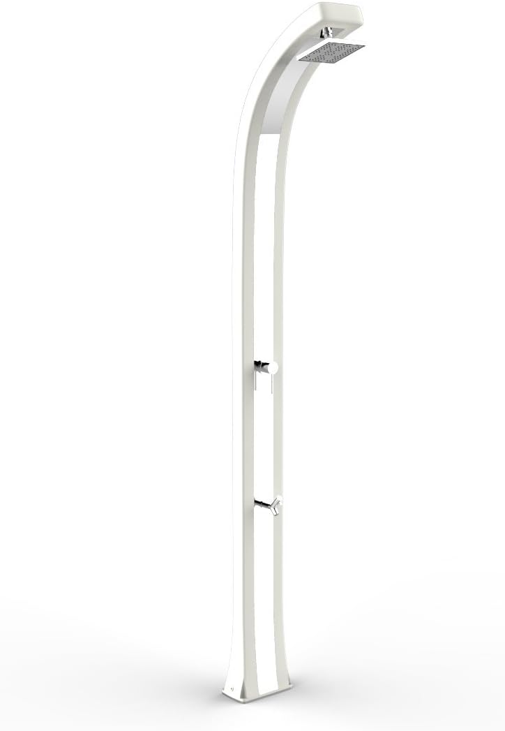 Designer Classic Dual Input Curve Shower Hot and Cold Water ARKEMA Spring Plus in poletilene HD for Internal and External with Mixer and Shower lavapiedi ARKEMA B125 9003 White