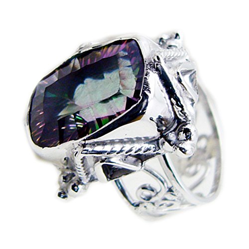 Bague mariage quartz mystique rectangle le cadeau vintage idéal pour elle
