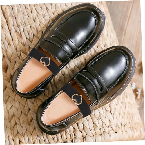 KESYOO 1 Pair Decorative Heart Pearl Elastic Ankle Straps for Slip Flat Shoe Straps Comfortable and Sturdy Design for Secure Fit for Everyday Wear3