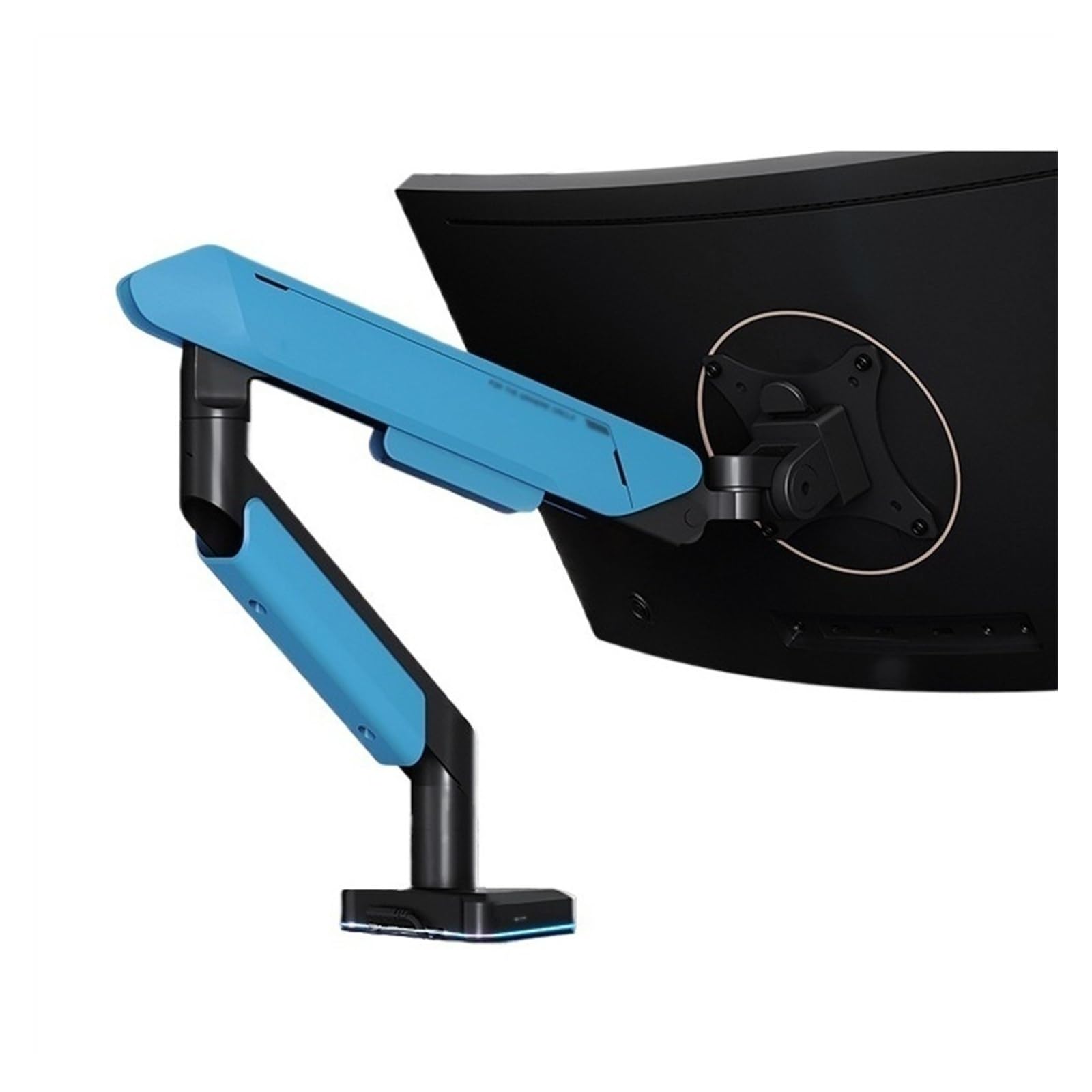 SaryEdge Monitor Desk Mount Single Monitor Mount Arm, Supports 17-42" Screens and 33 lbs, Adjustable Gas Spring Mount with 31 RGB Lighting Modes and USB Port,Blue