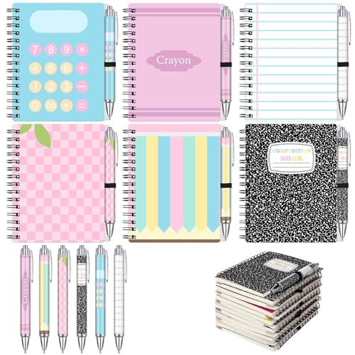 Cuadernos en espiral Resurhang y bolígrafos para profesores con doce blocs de notas escolares