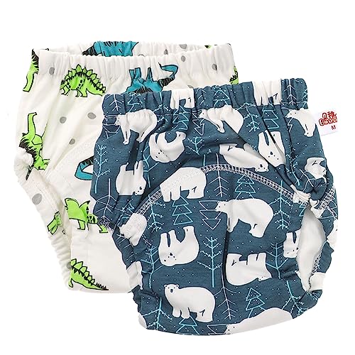 Beatifufu 2枚組 ベビートレーニングパンツ おむつ 幼児 男の子用 コットン おむつ 下着 トイレトレーニング用 ランダムスタイル