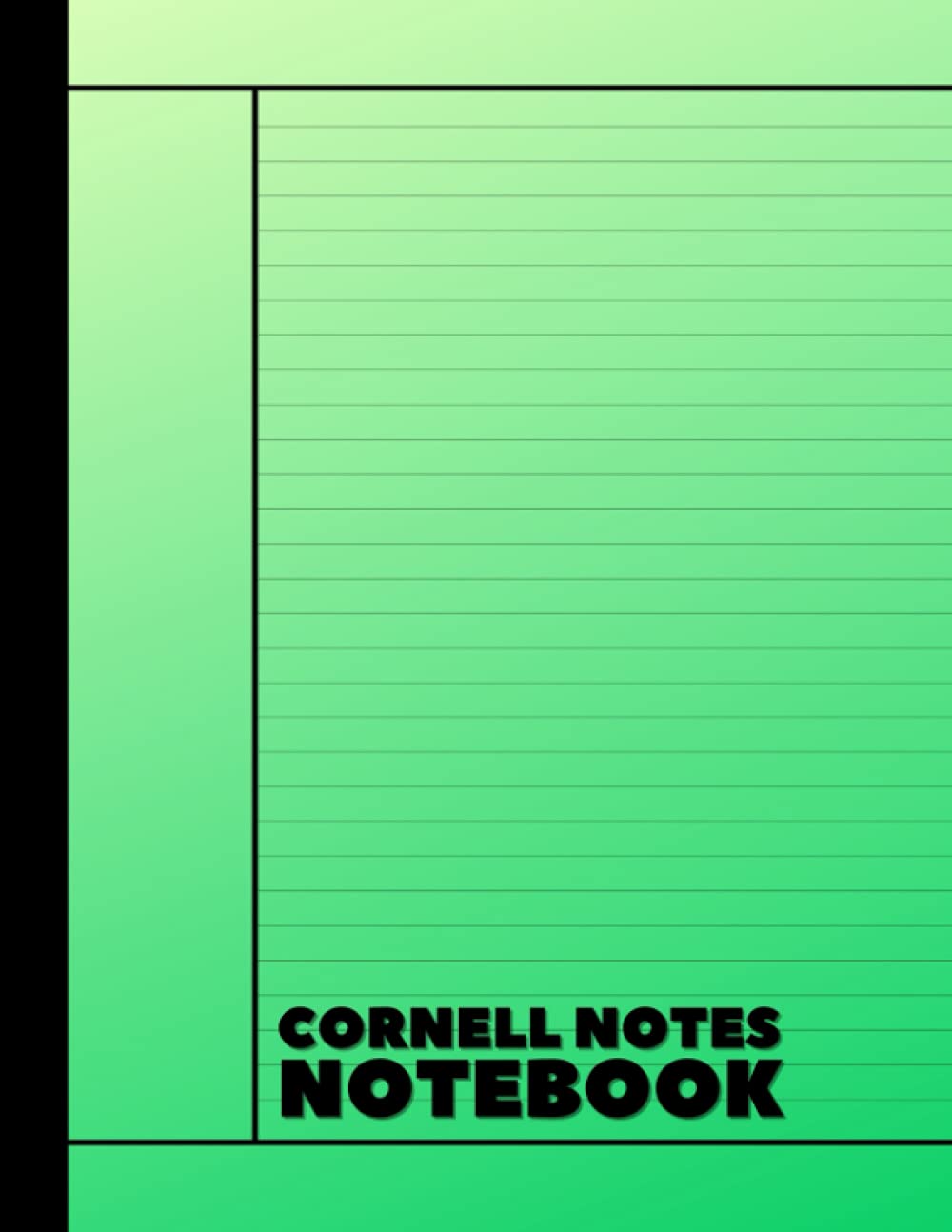 Cornell Notes Notebook: Note-Taking System for Students, Teachers, School, Work College Ruled | 110 Pages | 8.5x11 in. | Green