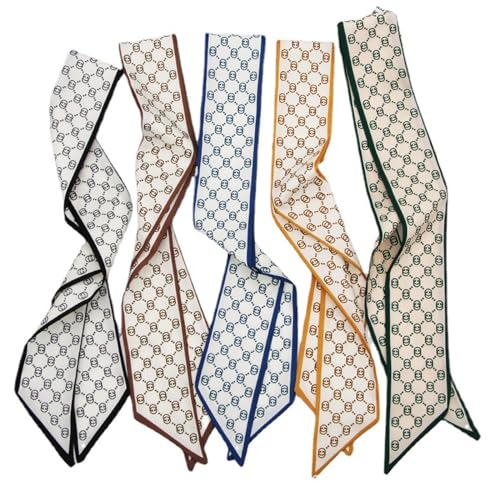 5 Pack Purse Scarf Set, Polyester Scarf for Bags Head Scarves for Handbag Handle Scarf Band Hair Neck Scarf for Women Fashion Gifts Decor,26
