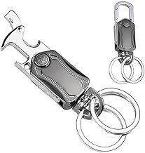 6-in-1 Stylish Keychain for Women & Men - 360° Rotation Carabiner with Bottle Opener, Phone Holder, and Decompression Spinner Durable Zinc Alloy Multi-functional Keychain bike and car [Modern]