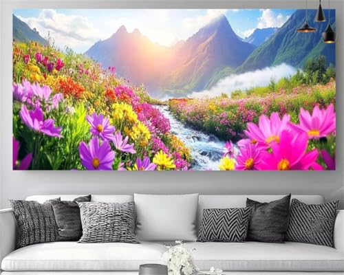 Diamond Painting Adulte Grand Format 50x100 Peinture Diamant Fleur