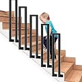 Handrail U-Shaped Staircase Handrails, Wrought Iron Side Mount Stair Railing?Indoor Safety Non-Slip Steps Stair Square Tube Banister?Loft Corridor Safety Support Bar(Size:100cm/3.3ft)