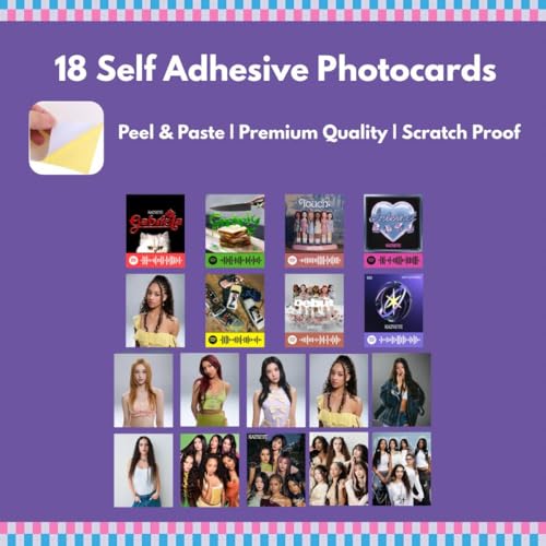 Image of Katseye Photocards Set of 18 Self Adhesive | Katseye Songs Mini Poster Kit Size 8 x 6 cm for Phone Accessories, Room Decoration