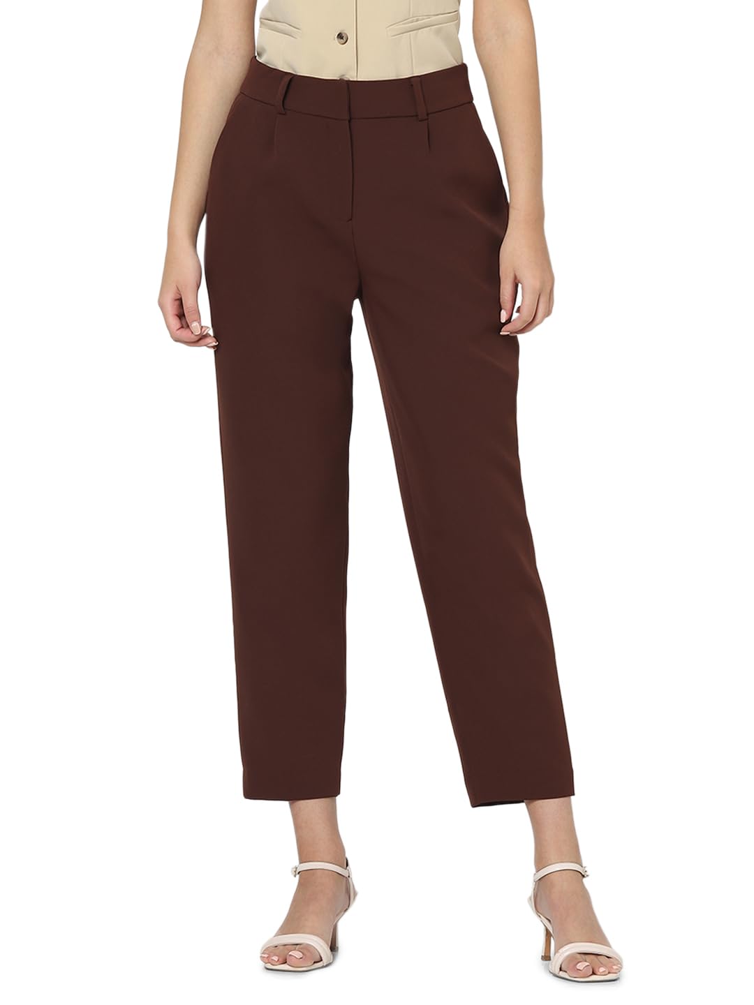 Vero Moda Women's Slim Fit High Rise Pants in neutral