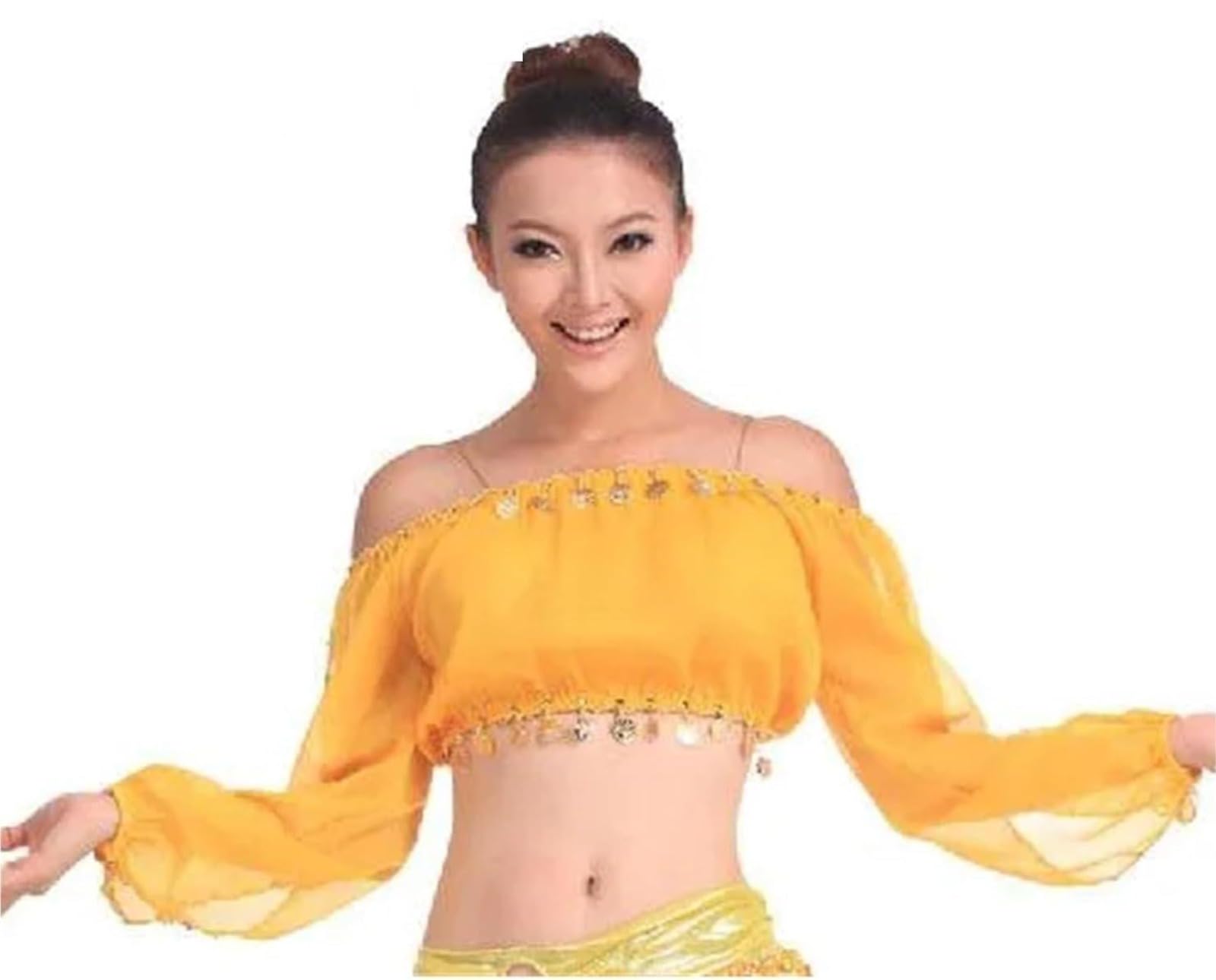 Générique Paillette Brillant À Frangé Haut De Danse Accessoires De Danse du Ventre Sexy for Femmes, Paillettes, Épaules Dénudées, Soutien-Gorge De Danse Orientale Latine avec Paillettes