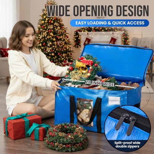 Image of TAILI Extra Large Moving Bags, 2 Pack Blue Heavy Duty Totes For Storage with Visible Window, Wrap Around Handles, Storage Bags for Space Saving, Alternative to Moving Boxes