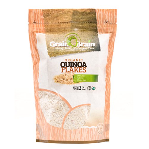 Grain Brain Organic Quinoa flakes (12oz x 2) Gluten Free, Vegan, Packed in resealable bags