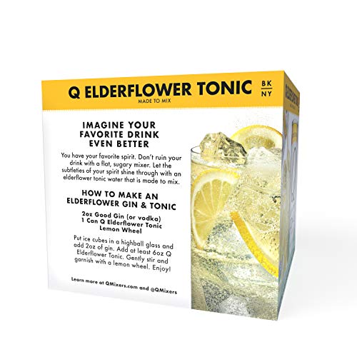 Q Mixers Elderflower Tonic Water, Premium Cocktail Mixer Made with Real Ingredients, 7.5 Fl oz (Pack of 24)