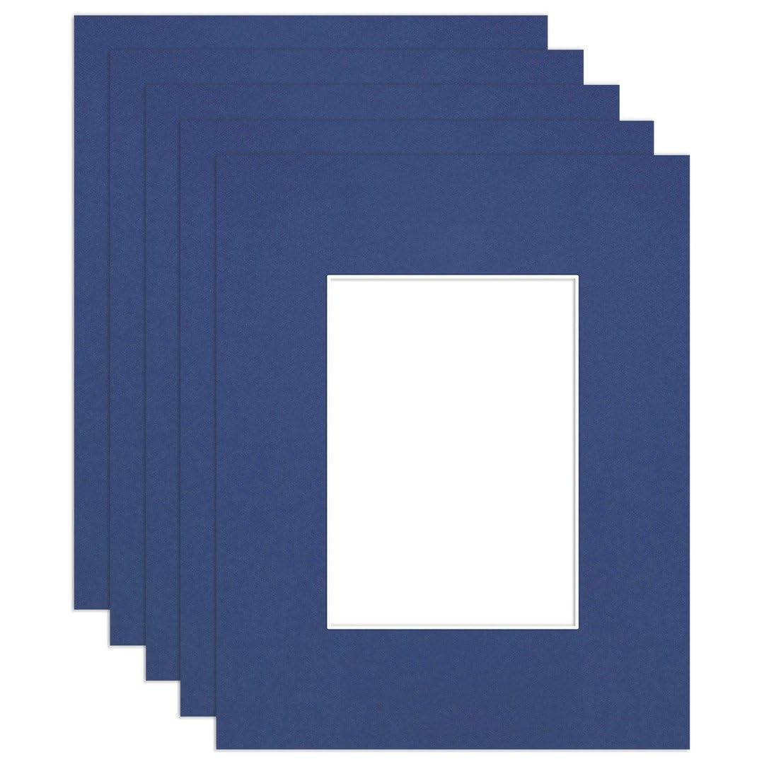 Procut Global 20x16" Blue Picture Mounts to Fit A4 Aperture - Precision Cut Cardboard Photo Mount - Ideal for Frames, Prints, Artwork & Certificates - Sizes & Colours Available - 5 Pack