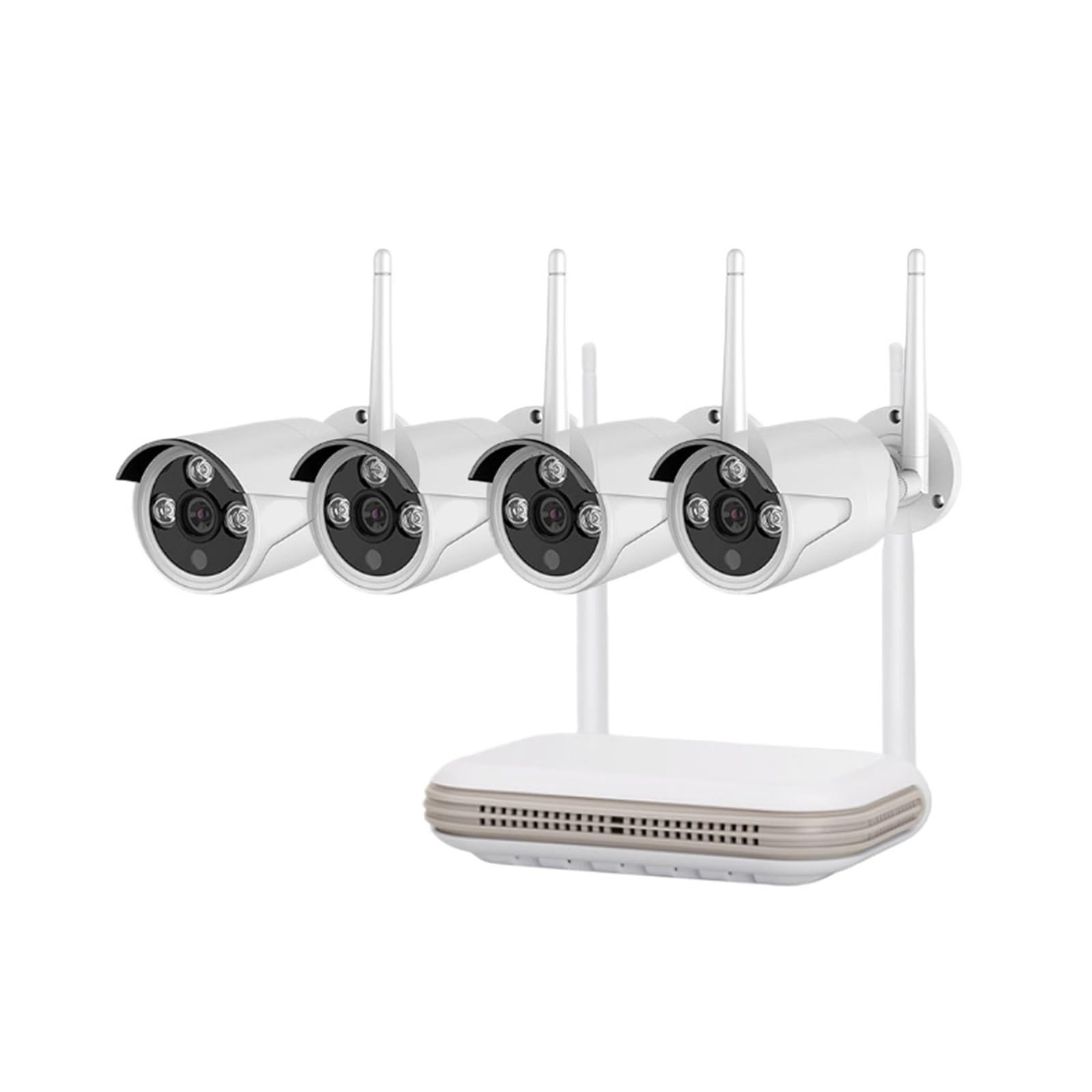 Kamera Wi-Fi, Systemy Kamer CCTV, H.265 4CH 3MP Zestaw Bezpieczeństwa NVR Wykrywanie Twarzy Kolorowy Noktowizor Bezprzewodowy Nadzór Z Dwukierunkowym, do podjazdu ogrodowego
