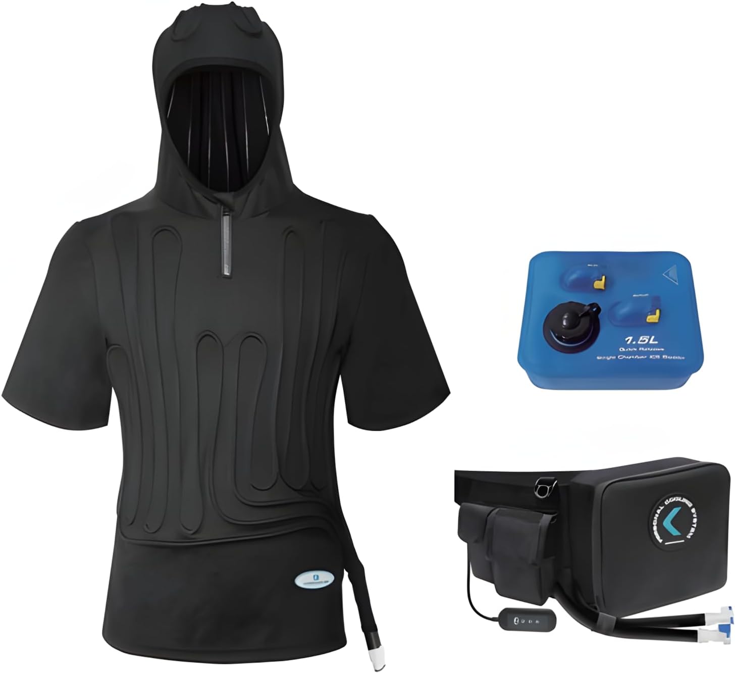 COMPCOOLER Waistpack ICE Water Cooling System Hoodie Cooling T-shirt 1.5L Detachable Bladder Flow Control