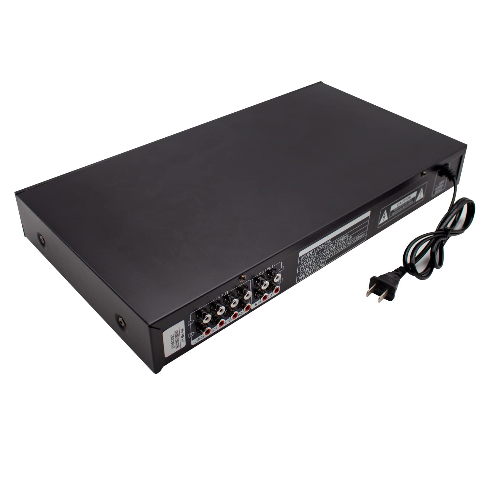 EQ665 Equalizer, Hifi-Heim-Equalizer, Equalizer, duales 10-Band-Stereo, Tonhochtöner und Basseinstellung, integriertes Bluetooth 220V(Schwarz)