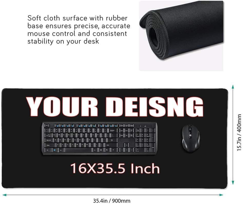 Personalized Mouse Pad Make Your Own Customized Large Gaming Mousepad Personalized Desk Gaming Mat for Valentine Christmas, Mousepad Gift for Wife Husband Boy Girl Friend Family Colleague