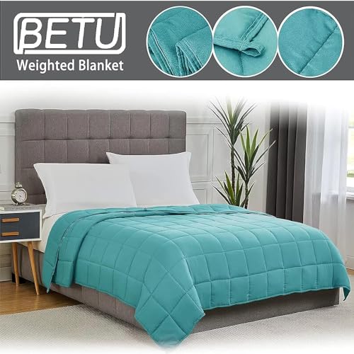 Image of Teal Weighted Blanket for Adults 20lbs, 80 inchx87 inch, King Size Cooling Heavy Throw Blanket for 180-220lbs, Microfiber Soft Thick Big Blankets Weighted Comforter Breathable Gift for Sleeping