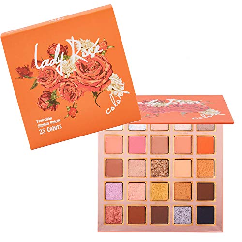 Romantic Beauty Flora Collection: Lady Rose Eyeshadow Palette - 25 Color Matte Shimmer Eyeshadow Makeup Palette - Vivid and Nude Color Eyeshadow - Long lasting Color Eyeshadow - Ultra Pigmented - Cruelty Free