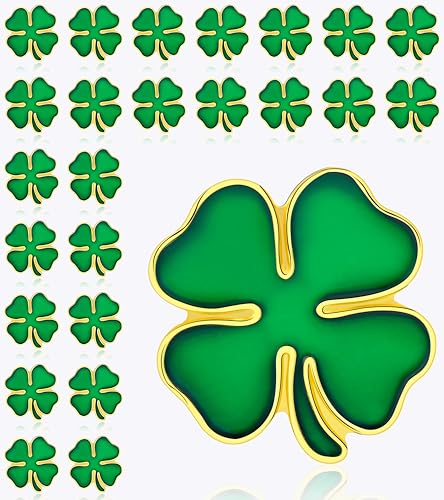 25/50/100/200 pieces St. Patrick's Day pin small green enamel Four leaf clover lapel pin brooches pins badge Ireland Irish Souvenir gift bulk