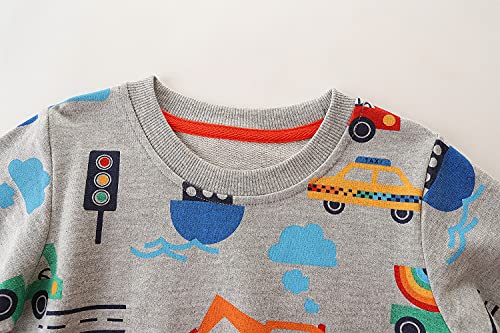 Image of AIWUHE Toddler Cotton Sweatshirt Boys Girls Pullover Long Sleeve Tops 2-6Y